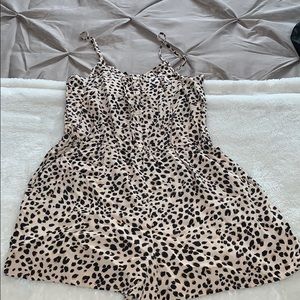 Animal Print Shorts Romper